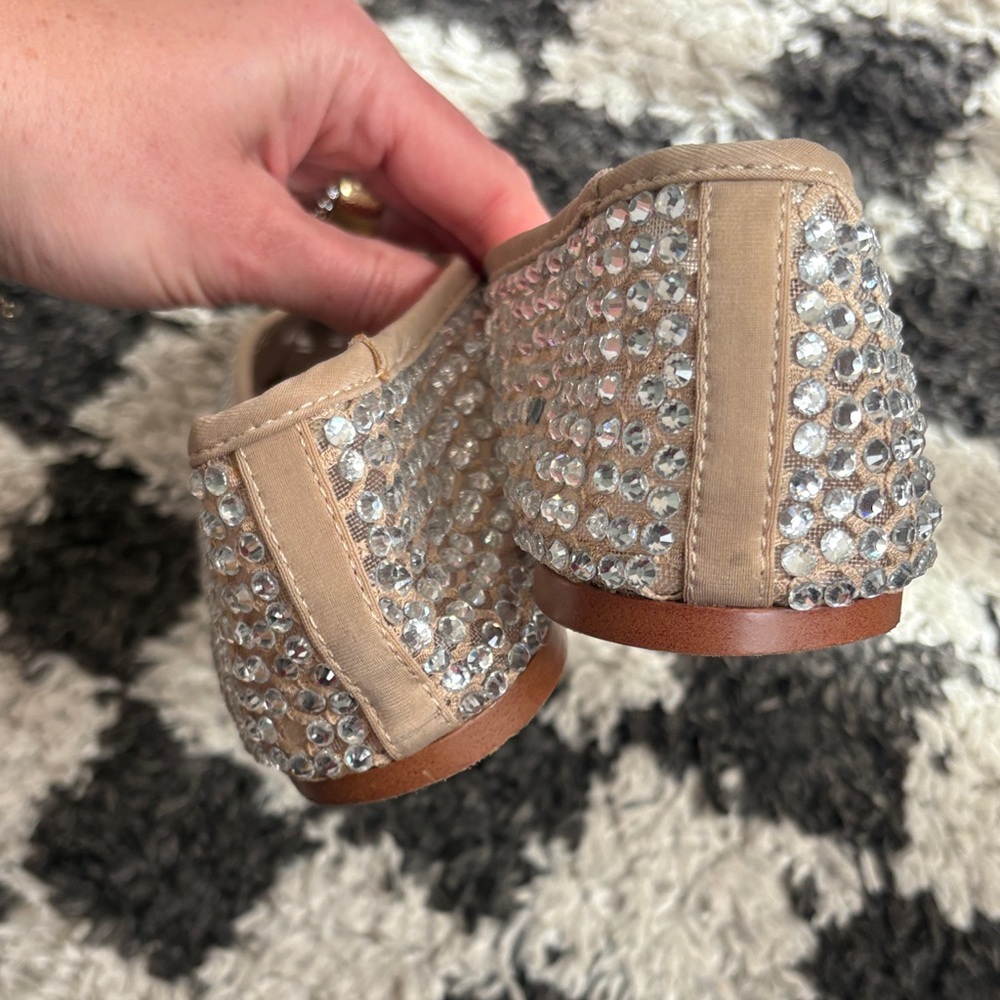 Mango Nude Crystal-Embellished mesh  Ballet Flats - Picture 8 of 8